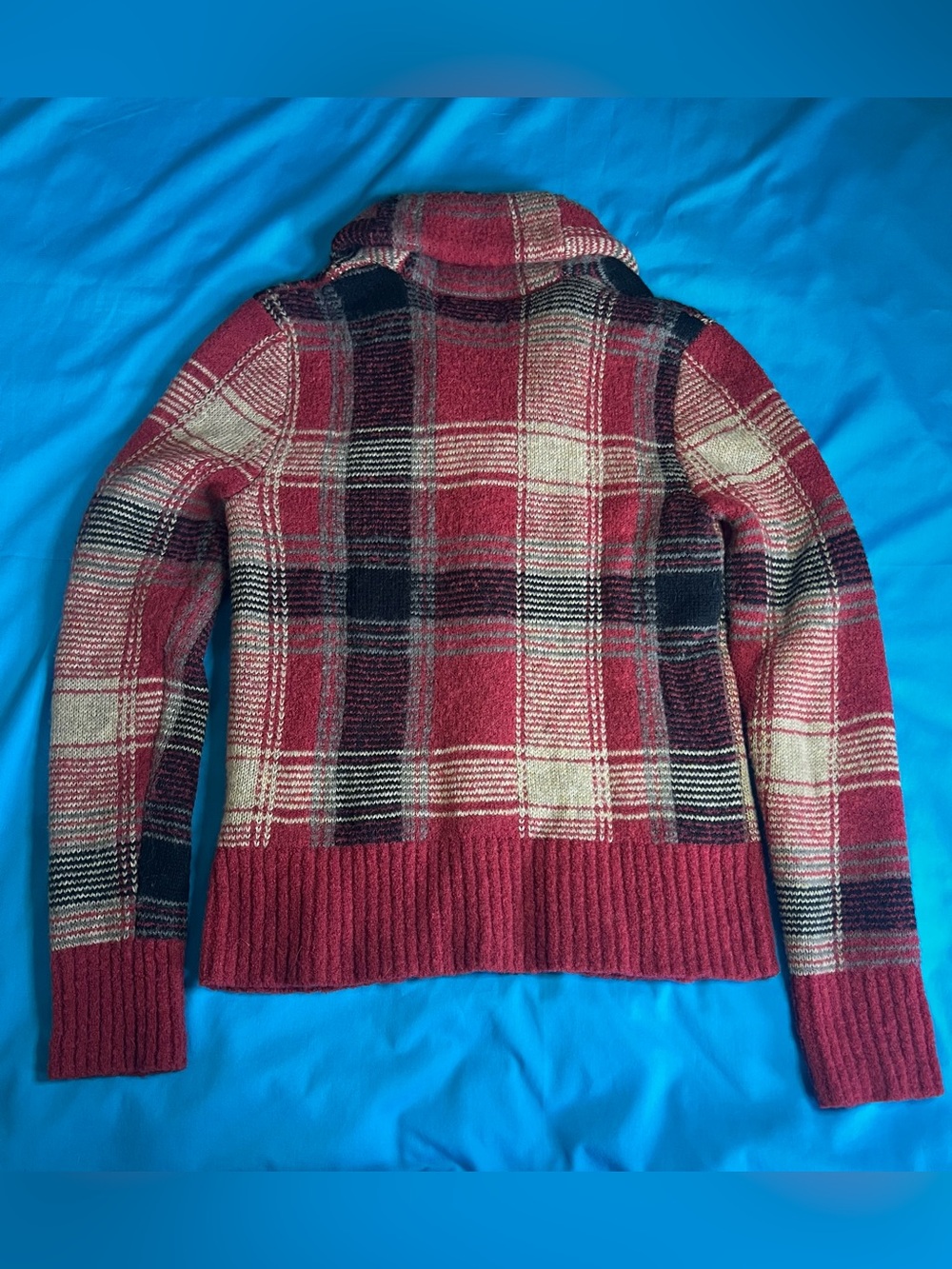 Denim & Supply Ralph Lauren Plaid Wool Blend Shawl Cardigan Heritage S - Picture 12 of 16